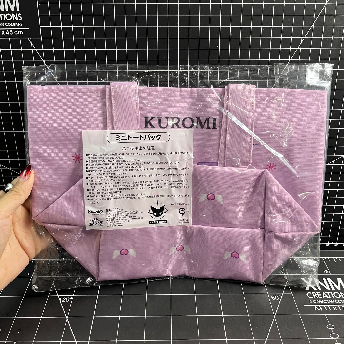 Sanrio Kuromi Angel Devil Series Pink Small Tote Bag