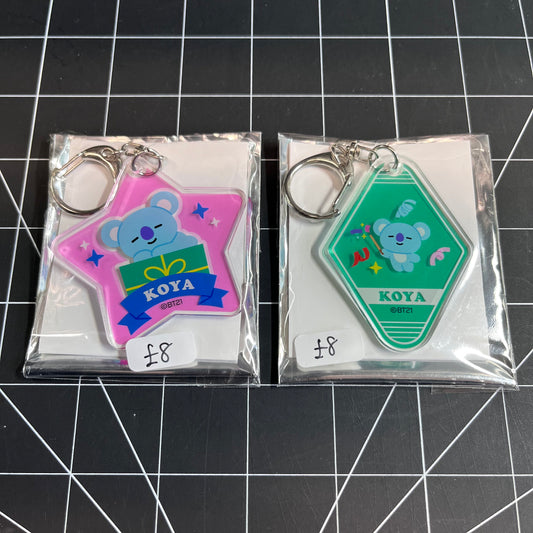 BTS BT21 Acrylic Keychain (Celebration Theme) - RM & Koya