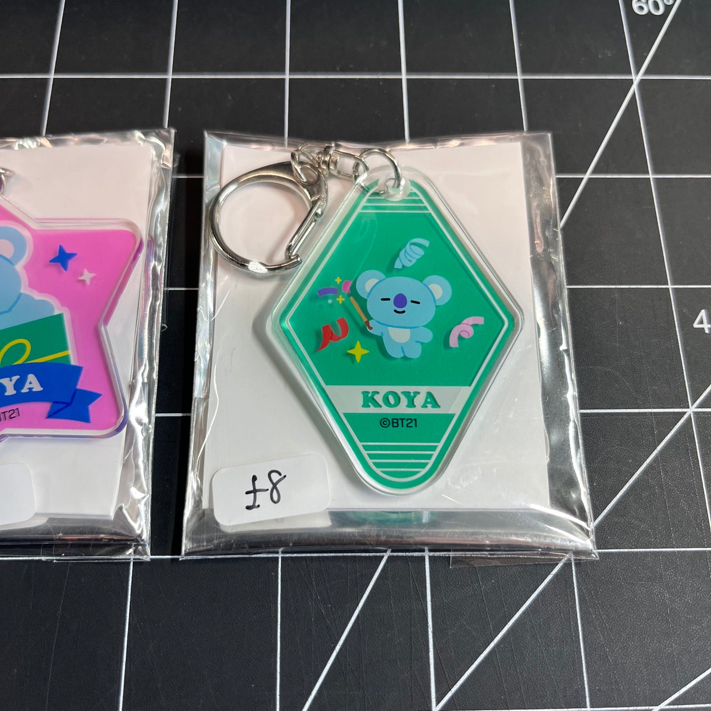 BTS BT21 Acrylic Keychain (Celebration Theme) - RM & Koya