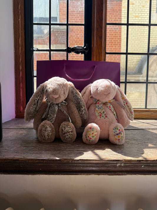 Jellycat x Liberty UK Exclusive Bunny (July 2026 Release) Liberty Mirabelle Bunny and Liberty Shepherdley Bunny