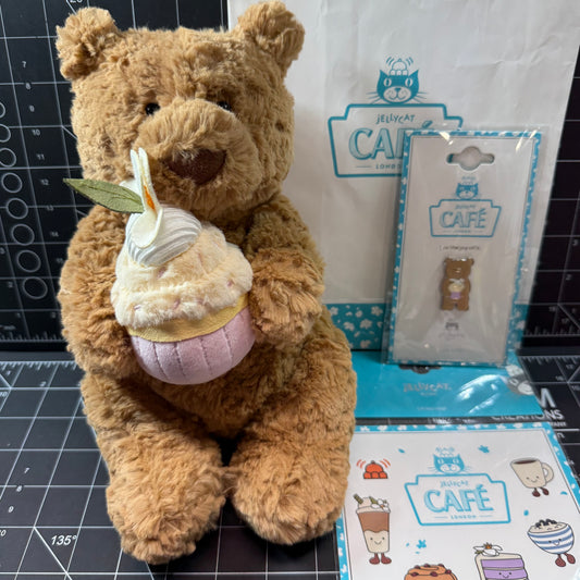 Pre-Order Jellycat Amusable Shanghai Exclusive Cafe Bartholomew Bear 'Cupcake'