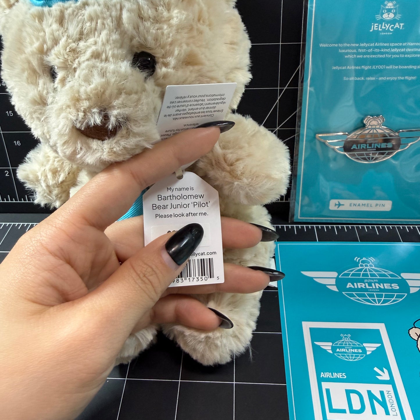 Jellycat World Exclusive Bartholomew Bear Junior Pilot Outfit