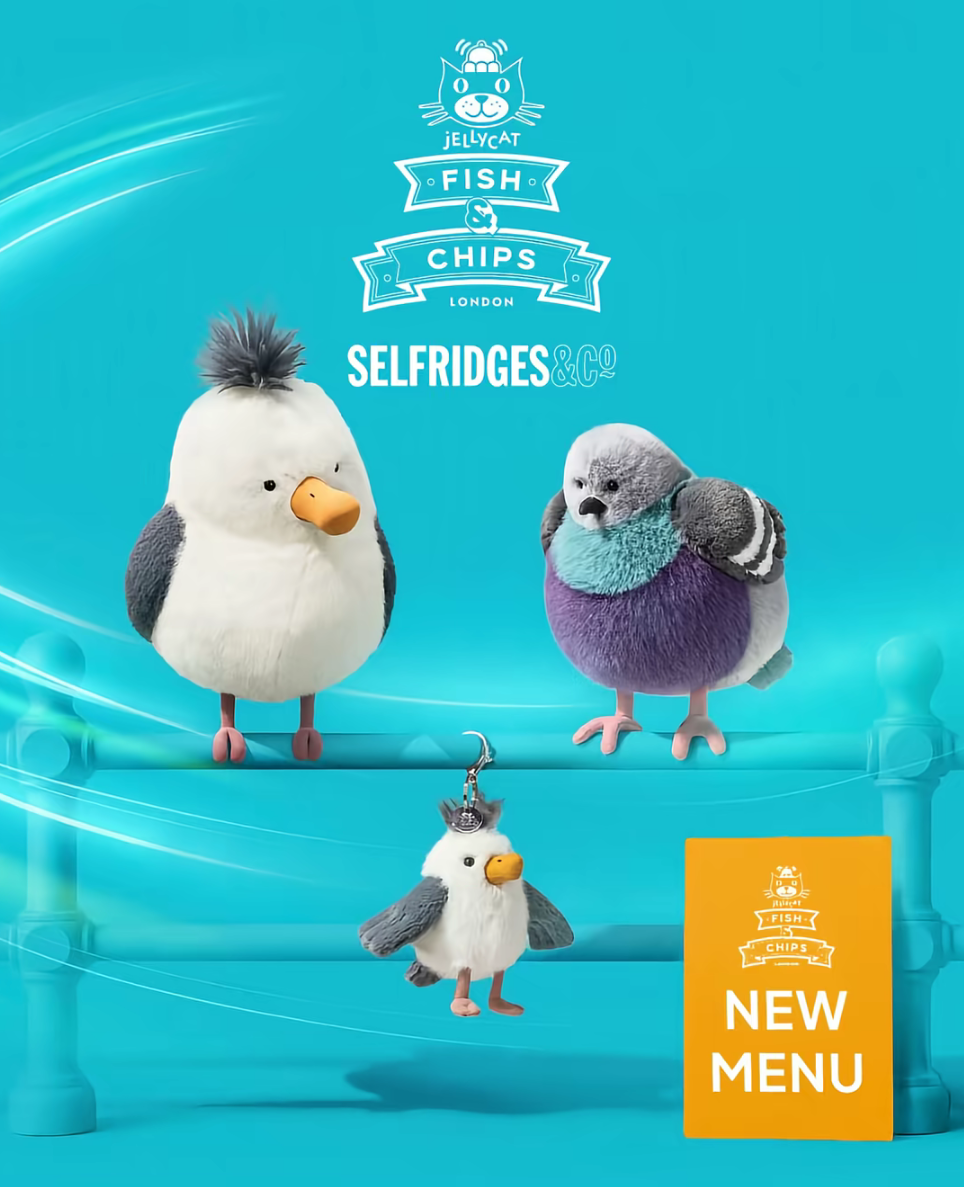 Jellycat Amusables London Selfridges Exclusive Chip Seagull Bag