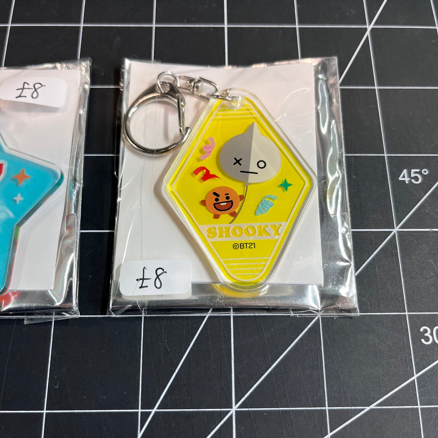 BTS BT21 Acrylic Keychain (Celebration Theme) - Suga & Shooky