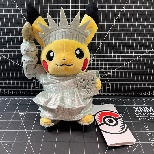 Pikachu Statue Of Liberty Pokemon Center Nintendo Store NYC Exclusive Soft Plush
