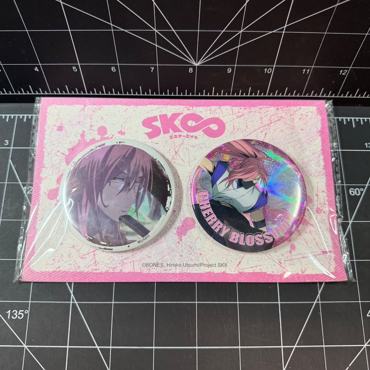 SK8 The Infinity Cherry Blossom Official Can Badge Pin Set of 2