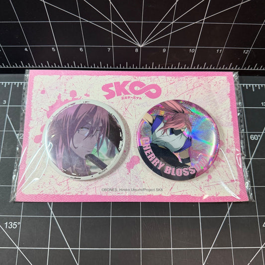 SK8 The Infinity Cherry Blossom Official Can Badge Pin Set of 2